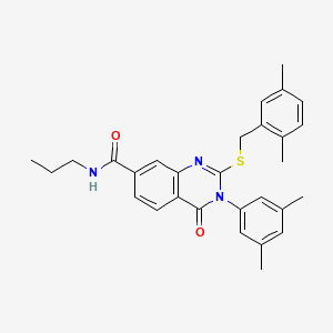 2-((2,5-dimethylbenzyl)thio)-3-(3,5-dimethylphenyl)-4-oxo-N-propyl-3,4-dihydroquinazoline-7-carboxamide