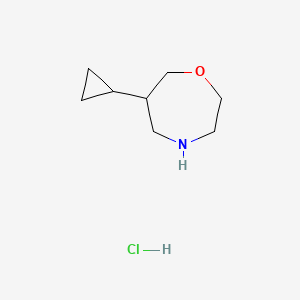 molecular formula C8H16ClNO B2643110 盐酸6-环丙基-1,4-氧杂环庚烷 CAS No. 2219369-56-7