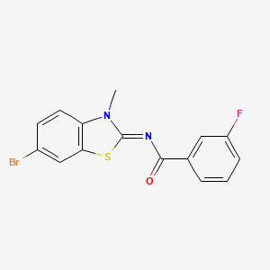 (E)-N-(6-bromo-3-methylbenzo[d]thiazol-2(3H)-ylidene)-3-fluorobenzamide