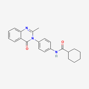 molecular formula C22H23N3O2 B2643115 N-[4-(2-甲基-4-氧代喹唑啉-3-基)苯基]环己烷甲酰胺 CAS No. 906149-43-7