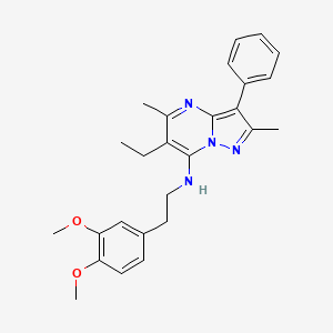 molecular formula C26H30N4O2 B2643117 N-[2-(3,4-二甲氧基苯基)乙基]-6-乙基-2,5-二甲基-3-苯基吡唑并[1,5-a]嘧啶-7-胺 CAS No. 896593-85-4