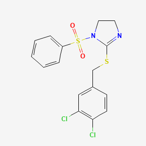 1-(Benzenesulfonyl)-2-[(3,4-dichlorophenyl)methylsulfanyl]-4,5-dihydroimidazole