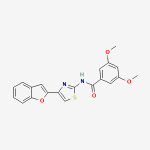 molecular formula C20H16N2O4S B2643132 N-[4-(1-benzofuran-2-yl)-1,3-thiazol-2-yl]-3,5-dimethoxybenzamide CAS No. 941961-89-3
