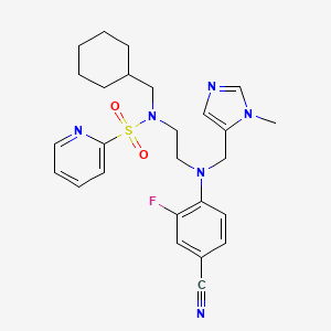 N-(2-((4-cyano-2-fluorophenyl)((1-methyl-1H-imidazol-5-yl)methyl)amino)ethyl)-N-(cyclohexylmethyl)pyridine-2-sulfonamide