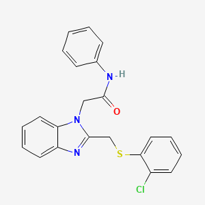 2-(2-(((2-Chlorophenyl)sulfanyl)methyl)-1H-1,3-benzimidazol-1-yl)-N-phenylacetamide
