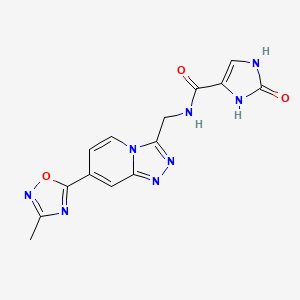 N-((7-(3-methyl-1,2,4-oxadiazol-5-yl)-[1,2,4]triazolo[4,3-a]pyridin-3-yl)methyl)-2-oxo-2,3-dihydro-1H-imidazole-4-carboxamide