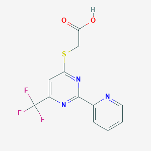 2-{[2-(2-Pyridinyl)-6-(trifluoromethyl)-4-pyrimidinyl]sulfanyl}acetic acid