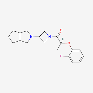 molecular formula C19H25FN2O2 B2643150 1-[3-(3,3a,4,5,6,6a-Hexahydro-1H-cyclopenta[c]pyrrol-2-yl)azetidin-1-yl]-2-(2-fluorophenoxy)propan-1-one CAS No. 2415524-32-0