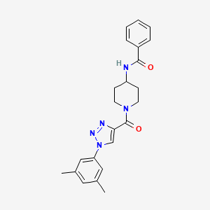 N-(1-(1-(3,5-dimethylphenyl)-1H-1,2,3-triazole-4-carbonyl)piperidin-4-yl)benzamide
