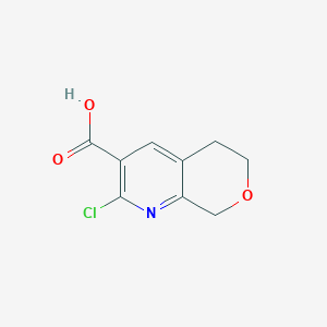 molecular formula C9H8ClNO3 B2643152 2-Chloro-6,8-dihydro-5H-pyrano[3,4-b]pyridine-3-carboxylic acid CAS No. 1521702-51-1