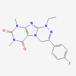 molecular formula C17H17FN6O2 B2643162 1-ethyl-3-(4-fluorophenyl)-7,9-dimethyl-7,9-dihydro-[1,2,4]triazino[3,4-f]purine-6,8(1H,4H)-dione CAS No. 489464-85-9