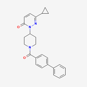 molecular formula C25H25N3O2 B2643163 6-Cyclopropyl-2-[1-(4-phenylbenzoyl)piperidin-4-yl]pyridazin-3-one CAS No. 2319722-97-7