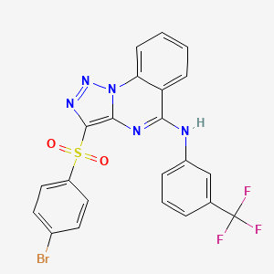 molecular formula C22H13BrF3N5O2S B2643171 3-[(4-bromophenyl)sulfonyl]-N-[3-(trifluoromethyl)phenyl][1,2,3]triazolo[1,5-a]quinazolin-5-amine CAS No. 895641-05-1