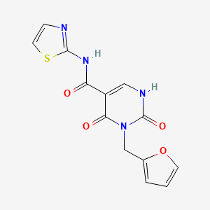molecular formula C13H10N4O4S B2643175 3-(furan-2-ylmethyl)-2,4-dioxo-N-(thiazol-2-yl)-1,2,3,4-tetrahydropyrimidine-5-carboxamide CAS No. 1396866-92-4