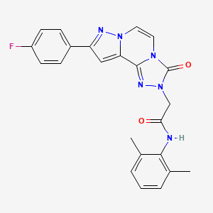 molecular formula C23H19FN6O2 B2643176 N-(2,6-dimethylphenyl)-2-(9-(4-fluorophenyl)-3-oxopyrazolo[1,5-a][1,2,4]triazolo[3,4-c]pyrazin-2(3H)-yl)acetamide CAS No. 1207019-34-8