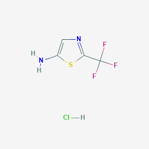 molecular formula C4H4ClF3N2S B2643195 2-(Trifluoromethyl)-1,3-thiazol-5-amine;hydrochloride CAS No. 2230804-25-6