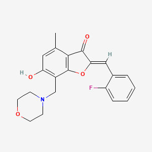 (Z)-2-(2-fluorobenzylidene)-6-hydroxy-4-methyl-7-(morpholinomethyl)benzofuran-3(2H)-one