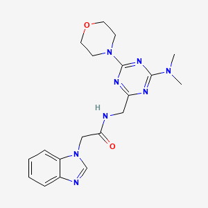 2-(1H-benzo[d]imidazol-1-yl)-N-((4-(dimethylamino)-6-morpholino-1,3,5-triazin-2-yl)methyl)acetamide