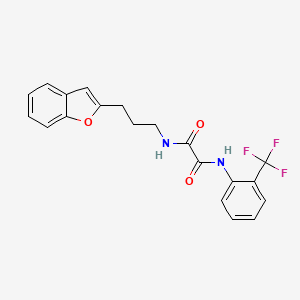 molecular formula C20H17F3N2O3 B2643210 N1-(3-(benzofuran-2-yl)propyl)-N2-(2-(trifluoromethyl)phenyl)oxalamide CAS No. 2034458-10-9