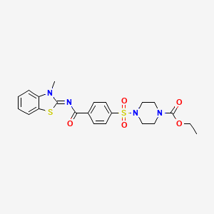 (Z)-ethyl 4-((4-((3-methylbenzo[d]thiazol-2(3H)-ylidene)carbamoyl)phenyl)sulfonyl)piperazine-1-carboxylate