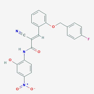 (E)-2-cyano-3-[2-[(4-fluorophenyl)methoxy]phenyl]-N-(2-hydroxy-4-nitrophenyl)prop-2-enamide