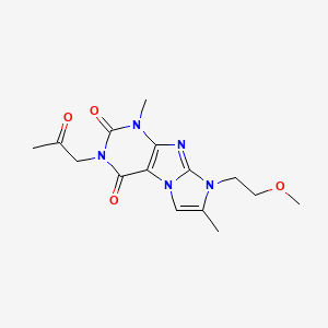 molecular formula C15H19N5O4 B2643227 6-(2-甲氧基乙基)-4,7-二甲基-2-(2-氧代丙基)嘌呤[7,8-a]咪唑-1,3-二酮 CAS No. 876671-43-1