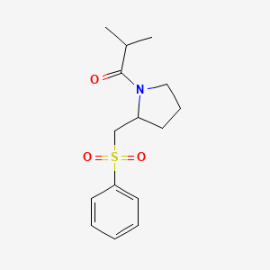2-Methyl-1-(2-((phenylsulfonyl)methyl)pyrrolidin-1-yl)propan-1-one