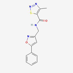 4-methyl-N-((5-phenylisoxazol-3-yl)methyl)-1,2,3-thiadiazole-5-carboxamide