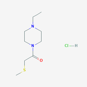 molecular formula C9H19ClN2OS B2643239 1-(4-Ethylpiperazin-1-yl)-2-methylsulfanylethanone;hydrochloride CAS No. 2375273-26-8