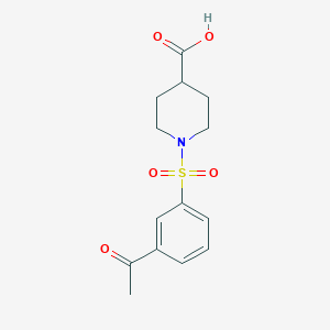 molecular formula C14H17NO5S B2643240 1-(3-Acetylbenzenesulfonyl)piperidine-4-carboxylic acid CAS No. 790270-87-0