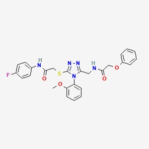 N-(4-fluorophenyl)-2-((4-(2-methoxyphenyl)-5-((2-phenoxyacetamido)methyl)-4H-1,2,4-triazol-3-yl)thio)acetamide