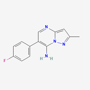 molecular formula C13H11FN4 B2643244 6-(4-Fluorophenyl)-2-methylpyrazolo[1,5-a]pyrimidin-7-amine CAS No. 439120-67-9