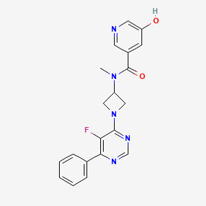 N-[1-(5-Fluoro-6-phenylpyrimidin-4-yl)azetidin-3-yl]-5-hydroxy-N-methylpyridine-3-carboxamide