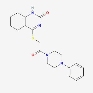 molecular formula C20H24N4O2S B2643247 4-((2-oxo-2-(4-phenylpiperazin-1-yl)ethyl)thio)-5,6,7,8-tetrahydroquinazolin-2(1H)-one CAS No. 946324-45-4