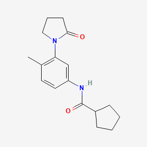 molecular formula C17H22N2O2 B2643248 N-[4-methyl-3-(2-oxopyrrolidin-1-yl)phenyl]cyclopentanecarboxamide CAS No. 922887-20-5