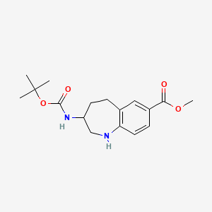 molecular formula C17H24N2O4 B2643254 Methyl 3-((tert-butoxycarbonyl)amino)-2,3,4,5-tetrahydro-1H-benzo[b]azepine-7-carboxylate CAS No. 2193061-83-3