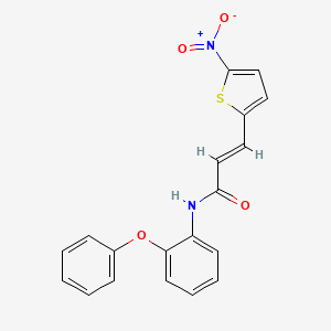 molecular formula C19H14N2O4S B2643260 (E)-3-(5-nitrothiophen-2-yl)-N-(2-phenoxyphenyl)acrylamide CAS No. 476309-91-8
