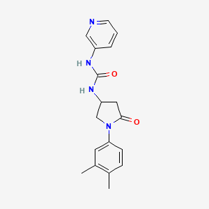 1-(1-(3,4-Dimethylphenyl)-5-oxopyrrolidin-3-yl)-3-(pyridin-3-yl)urea