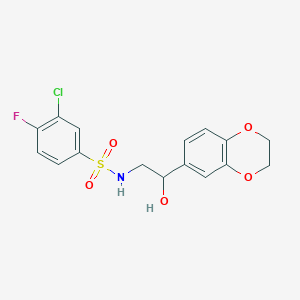 3-chloro-N-(2-(2,3-dihydrobenzo[b][1,4]dioxin-6-yl)-2-hydroxyethyl)-4-fluorobenzenesulfonamide