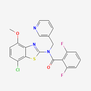 molecular formula C21H14ClF2N3O2S B2643268 N-(7-chloro-4-methoxybenzo[d]thiazol-2-yl)-2,6-difluoro-N-(pyridin-3-ylmethyl)benzamide CAS No. 886965-47-5