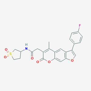 N-(1,1-dioxidotetrahydrothiophen-3-yl)-2-(3-(4-fluorophenyl)-5-methyl-7-oxo-7H-furo[3,2-g]chromen-6-yl)acetamide