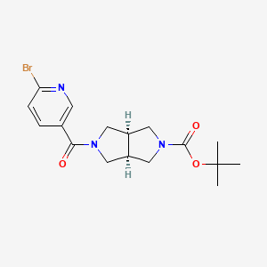 molecular formula C17H22BrN3O3 B2643275 Tert-butyl (3aR,6aS)-2-(6-bromopyridine-3-carbonyl)-1,3,3a,4,6,6a-hexahydropyrrolo[3,4-c]pyrrole-5-carboxylate CAS No. 2402789-73-3