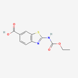molecular formula C11H10N2O4S B2643276 2-[(Ethoxycarbonyl)amino]-1,3-benzothiazole-6-carboxylic acid CAS No. 1495402-41-9