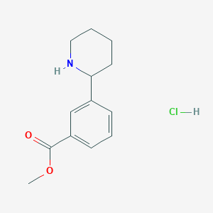molecular formula C13H18ClNO2 B2643277 Methyl 3-(piperidin-2-yl)benzoate hydrochloride CAS No. 1203685-07-7