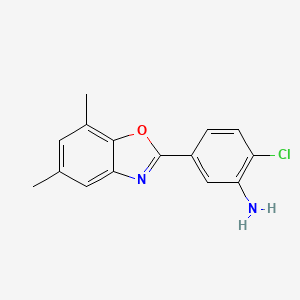 2-Chloro-5-(5,7-dimethyl-1,3-benzoxazol-2-yl)aniline