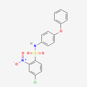 molecular formula C18H13ClN2O5S B2643280 ((4-Chloro-2-nitrophenyl)sulfonyl)(4-phenoxyphenyl)amine CAS No. 1023810-86-7