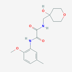 molecular formula C16H22N2O5 B2643283 N1-((4-hydroxytetrahydro-2H-pyran-4-yl)methyl)-N2-(2-methoxy-5-methylphenyl)oxalamide CAS No. 1351619-28-7
