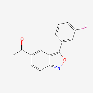 molecular formula C15H10FNO2 B2643295 1-[3-(3-Fluorophenyl)-2,1-benzisoxazol-5-yl]-1-ethanone CAS No. 383147-36-2