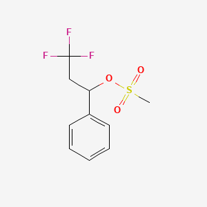 molecular formula C10H11F3O3S B2643303 3,3,3-Trifluoro-1-phenylpropyl methanesulfonate CAS No. 2230800-06-1