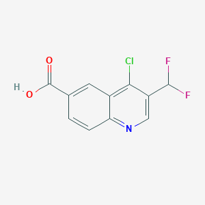 molecular formula C11H6ClF2NO2 B2643306 4-Chloro-3-(difluoromethyl)quinoline-6-carboxylic acid CAS No. 2248383-37-9